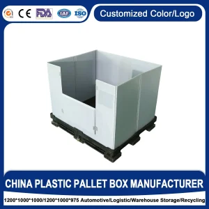 Caja de palet plegable de PP/HDPE de alta resistencia, contenedor de bandeja corrugada con paredes laterales de panel de nido de abeja, 100% reciclable para envase primario