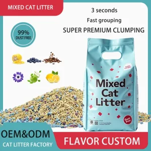 Suprimentos para Gatos Areia para Gatos Agregável Solúvel em Água Dura Baixo Pó Conforto para os Pés Personalizável Odor e Embalagem Areia para Gatos Mista