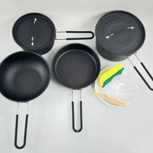 Portable Classic Carbon Steel Camping Cookware Set