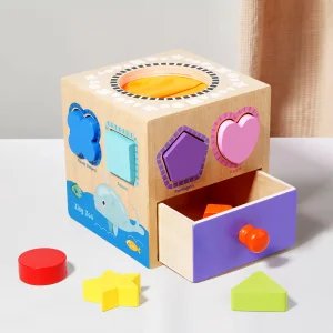 Children's Wooden Shape-matching Touch Box