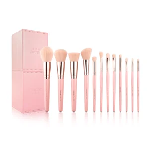 Vegan Synthetic Rose Quartz Makeup Brushes Sets