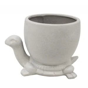 Cheap Ceramic Turtle Planter with Flower Pot on Its Back – Matte White Finish SWV04390 Manufacturers, Supplier