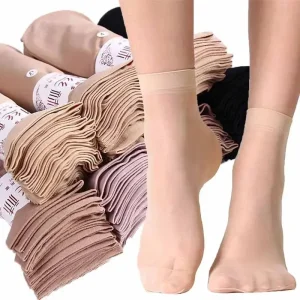 Meias Descartáveis para Experimentar Botas e Sapatos, Meias de Nylon Altas até o Tornozelo para Mulheres, Meias Transparentes para Uso Temporário