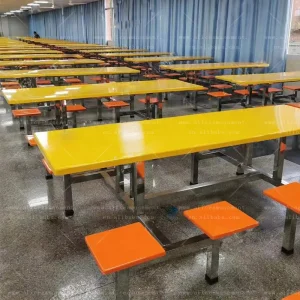 High Quality Glass Fiber Reinforced Material Can Be Customized Canteen Dining Table School Dining Table Outdoor Table