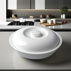 White Ceramic Stockpot with Lid Pumpkin Shaped Salad Bowl Set Home Use Soup Pot From Chinese Factory for Restaurants