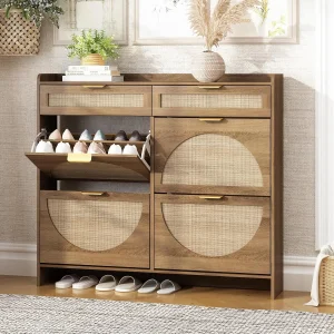 Dark Wood Shoe Cabinet