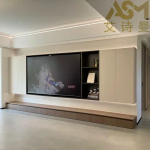 Center with Storage Shelves TV Console Table Easy to Assemble for Living Room Bedroom Living Room Floating Simple Wooden TV Stand