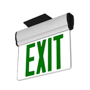 Aluminum Fire Emergency Exit Sign Light With LED Ni-Cd Battery IP20 White Light 2-Hour Backup Edge Lit Exit Sign