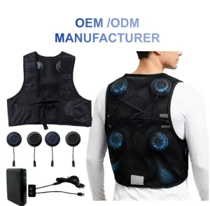 Japanese Style Smart Intelligent Peltier Cooling Vest For Summer Outdoor Workers Double Breasted Air Cooling Logo OEM Service
