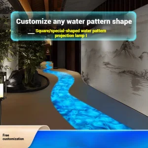 Custom Logo Dynamic Wave Effect Square Water Ripple Projector Light