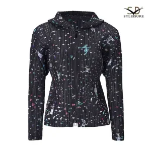 Famous Women's Pleated Printed Hooded Jacket Factory, Company
