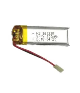 China Manufacturer 361235 3.7V Certification Approved Lithium Polymer 100mAh Health Tracking Headband Battery for Digital Device