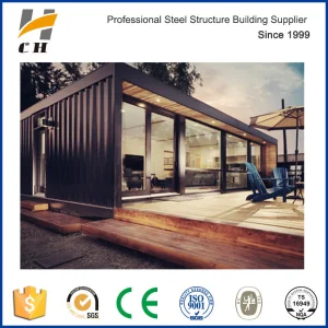 Casa modular estilo dúplex de América del Norte, casa contenedor de paquete plano, villa