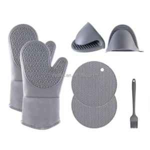 Heat Resistant 7-Piece Silicone Oven Mitts