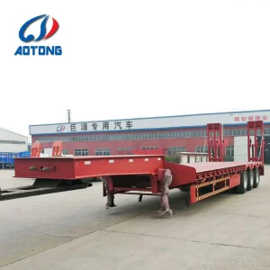 2/3 Axles 30t-80t Low Flat Bed Cargo Truck Semi Trailer (LAT9405TDP)