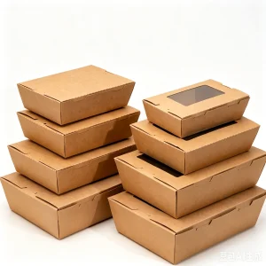 Eco Friendly Biodegradable Food Containers Compostable Takeaway Boxes Kraft Paper Food Box Sustainable Packaging