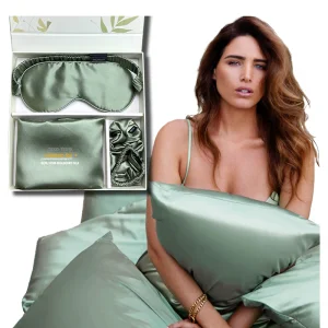 Custom Logo Silk Pillowcase Set
