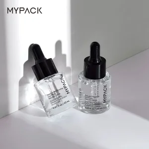 Mypack Custom White Clear Qlass Serum Bottle 20ml 30ml Round Frosted Qlass Essential Oil Dropper Bottle Packaging