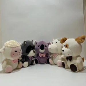 5 Animales de peluche elásticos súper suaves variados en perros, hipopótamo, zorro, etc