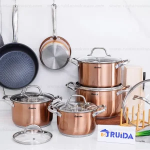 Nonstick Cookware Kitchenware Set 10/12PCS Stainless Steel Cookware Kitchen Utensils