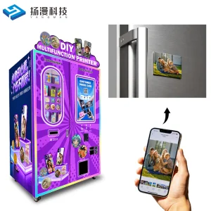 Phone-case-printing-machine UV Printing Vending Machine OEM ODM Fully Automatic DIY Coin Badge Fridge Magnet Machine