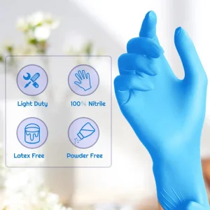 Wholesale Multi-Purpose Disposable Nitrile Gloves Box of Blue Nitrile Gloves 100PCS Per Box for Home Workshop Industrial Beauty Gardening