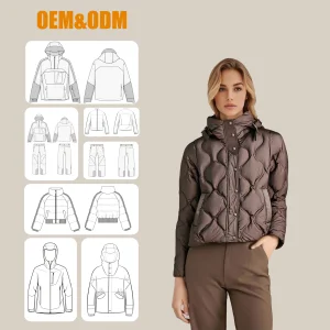 OEM Women's Down Jacket - Waterproof Winter Travel Puffer Coat Hooded Custom