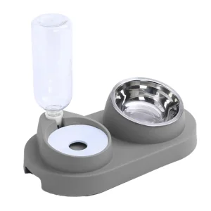 Auto Flow Dual Bowl Feed Pet Well Smart Feeder with Sloped Dish &amp; Auto Waterer for Cats &amp; Dogs Pet Feeder Automatic