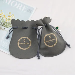 Small Microfiber Silk Cloth Suede Drawstring Jewelry Pouches
