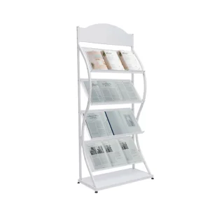 Commercial Floor Standing Magazine Rack Metal Brochure Display Stand