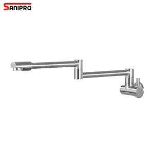 Sanipro Commercial Cooker Spout Taps Kitchen Sink Water Tap Pot Filler Folding Stretchable Swing Arm Wall Mount Faucets