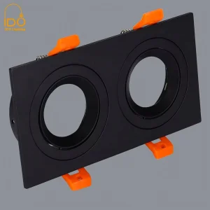 Recessed Adjustable Down Light Fixture, Aluminum COB Round Dual Frame