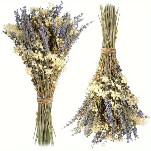 Promotional Dried Lavender &amp; Baby's Breath Bouquet DIY Wreaths Home Decor Gifts