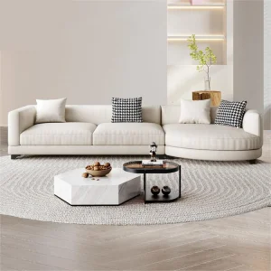 Modern Home Fabric Sectional Set Italian Leather Corner Living Room Furniture Luxury Sofa