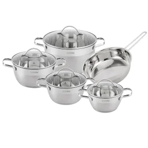 9PCS Glass Lid Cookware Set