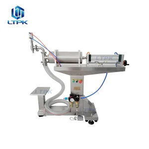 Floor Type Semi Automatic Pneumatic Piston Pump Detergent Juice Oil Bottles Liquid Filling Machine