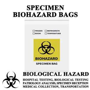 Plastic Zipper Closure Specimen Bag Chemical Medical Hospital Laboratory Transport Collection Drug Medicine Testing Packaging Ziploc Biohazard Package