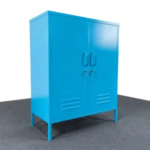 Buffet Sideboard Cabinet Dining Cabinet Storage with 2 Adjustable Shelves Double Door Steel Cabinet for Living Room Bedroom