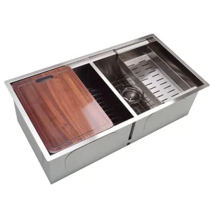 Best Farmhouse Kitchen Workstation Undermount Stainless Steel OEM Size Double Bowl Sink