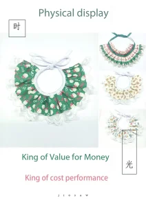 Pet Bandana Costumecat Dog Cute Christmas Sweet Comfortable Double Layer Lace Princess