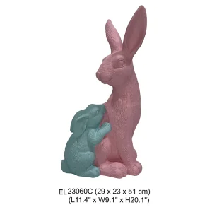 Wholesale Fiber Clay Rabbit Statue