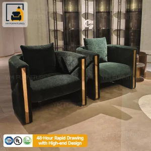 Modern Leisure Lounge Velvet Green Living Room Arm Chairs for Home&Hotel
