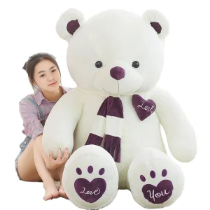 Giant Teddy Bear with Scarf Plush Stuffed Doll Soft Animal Toys Large Teddy Bear Stuffed Doll High Quality Doll for Kids