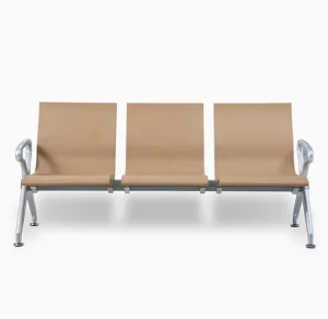Modern Reception Area Durable Three-Seater Waiting Chair Metal Frame Public Seating for Airport Hospital Office
