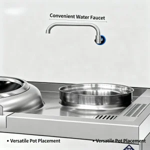 Commercial Induction Wok Cooker