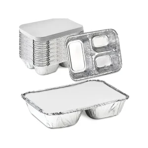 High Quality 3 Compartment Disposable Aluminum Foil Plates