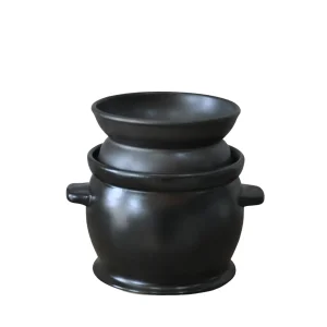 jiashun Classic Black Ceramic Double-Layer Eared Casserole Factory, Product