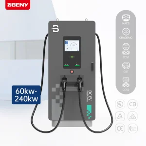 BENY 60KW to 240KW Commercial Floor Mounted DC EV Charging Station New Charger EV DC Fast IP55 With CCS CHADemo NACS GB/T Gun