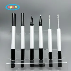 Double Sided Multifunctional 2 in 1 Round Eyebrow Pencil Packaging Container with Brush Private Label Liquid Eyeliner Packaging