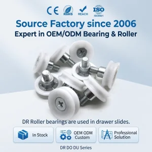 Plastic Bearing Drawer Rollers U Groove Pulley